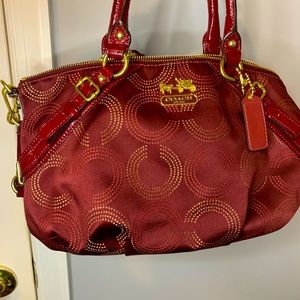 SOLD~Coach Sophia satchel burgundy bag w/ gold c’s